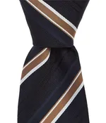 Hugo Boss Diagonal Stripe Jacquard Narrow Silk Blend Tie