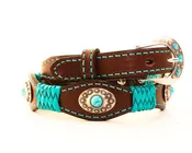 B1177B - Brown Leather Scalloped Belt