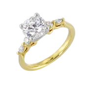 14k White and Yellow Semi-Mount for Round Center Diamond