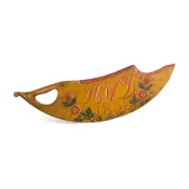 19th C. Norwegian Floral Painted Scutching Knife