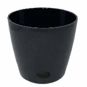 10″ Black Round Self-Watering Bamboo Pot