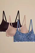3 PACK BRUSHED V NECK LOUNGE BRA