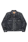 14.25oz Black Denim Jacket 1953 Aged Model
