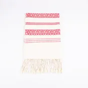 Red Dai Handwoven Table Runner, Geometric Patterns