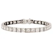 Antique Block Diamond Tennis Bracelet