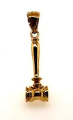 14k Gold Gavel Pendant Item #20002