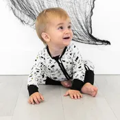 Black Trim Halloween Zip Onesie