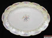 16″ Serving Platter Haviland Limoges Nosegay Flower Pattern Gilded Marked Base