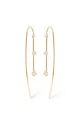14k Gold Wire Earrings | Graduating Diamonds