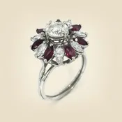 14K Diamond & Ruby Cocktail Ring
