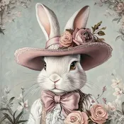 10" x 10" Victorian Bunny Sign TTE-200