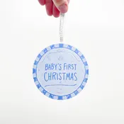 Acrylic Blue Baby's First Christmas Ornament