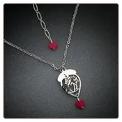 Acorn with Heart Bead Squirrel Necklace