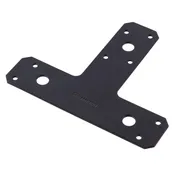 11/16 In. H X 5 In. W X 6 In. L Black Steel T-plate Reinforcement Hardware EA