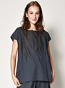 CHARCOAL FEATHER TUNIC — uzinyc