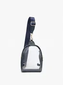 Ellen Clear Sling Bag w/ Guitar Strap in Navy