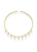 Lina Collar with Diamond and Nine Pearl Pendants