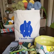 Bunny tote bag - blue