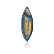 Iridescent Split Leaf Brooch With Keum Boo