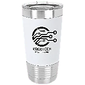20 oz. Black/White Tumbler with Silicone Grip and Clear Lid