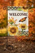 Autumn Flutters Suede Garden Flag