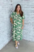 All Things Considered Geometric Print Maxi Dress