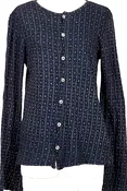 45rpm 45R JAPAN. Dark Indigo Blue Dyed Checker Cotton Cardigan Top
