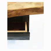 midcentury esque three drawer desk — birdloft
