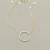 Imperfect Circle Necklace | Sterling on Gold
