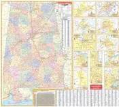 Alabama Wall Map 3rd Edition Railed