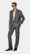 Milano Anzug dunkelbraun gestreift Tailored Fit