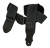 Franklin Distressed Canvas 2" Guitar Strap – Black with Black Leather End Tab