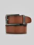 Burnished Reversible Leather Belt
