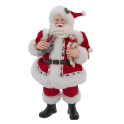 10.5" Fabriché™ Santa Holding Puppy & Kitten Table Piece