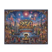 American Independence 250th Anniversary Custom Puzzle — Patriotic Fireworks 120/252/500-Piece
