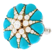 #15444 - "Stars-on-Star in the Sky" Platinum and Gold Ring