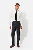 Blue Classic Sharkskin Trousers