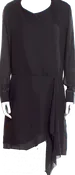 Acne Studios Sweden. Black Long PolyTech Asymmetrical Dress
