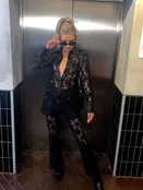 Black Lace Pants