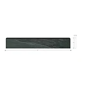 Adoni Black Slate Bullnose Wall Trim Tile - 2 x 12 in.