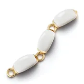 Boat Link Bracelet in White Ceramic