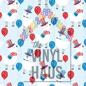 4th of July Llamas Pattern Vinyl 12" x 12"