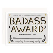 Girl w/ Knife - Badass Award Greeting Card