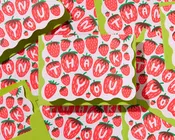 And Here We Are - Strawberry Letterpress Scalloped Thank You Card Set (10) - Made in USA - Berry, Fruit, Garden  - Stocking stuffer, Holiday, Gift Guide