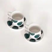 Espresso Dots Cup & Saucer, Set of 2