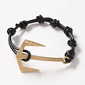 Anchor Leather Bracelet