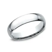 10k White Gold 5mm Comfort Fit Plain Wedding Band