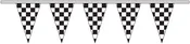 12" X 18" Black & White Checkered Pennant Streamers - 30 Feet