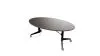 PS Furniture Scissor Vertical Fold-In-Half Rolling Tables - Oval - Laminate color - Skyline Walnut, edge-48"W x 29"H
