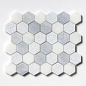 Allure&amp;amp;glacier Textured Hexagon 2 Marble Mosaics 10 3/8x12